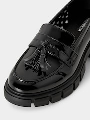 Joe Browns Black Tassel Trim Patent Chunky Loafers - Image 5 of 5