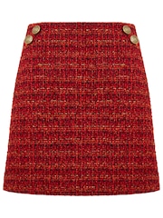 Joe Browns Orange Button Detail Textured Tweed Co-Ord Mini Skirt - Image 5 of 6