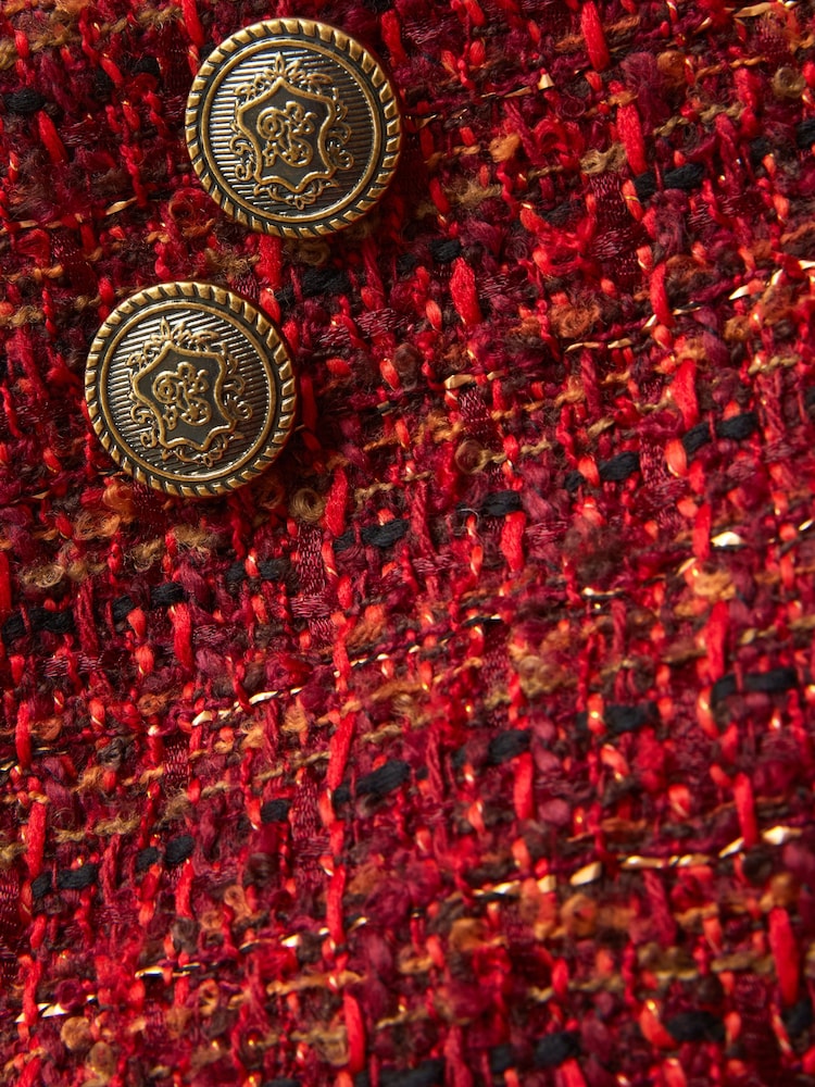Joe Browns Orange Button Detail Textured Tweed Co-Ord Mini Skirt - Image 6 of 6