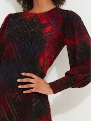 Joe Browns Textured Devore Cravată Waist Balloon Sleeve Rochie lungă - Image 5 of 7