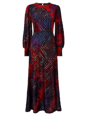Joe Browns Textured Devore Cravată Waist Balloon Sleeve Rochie lungă - Image 7 of 7