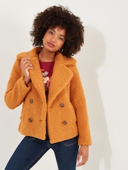 Joe Browns Yellow Cosy Cropped Teddy Coat - Image 3 of 7