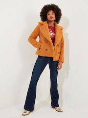 Joe Browns Yellow Cosy Cropped Teddy Coat - Image 4 of 7