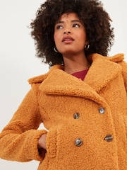 Joe Browns Yellow Cosy Cropped Teddy Coat - Image 6 of 7
