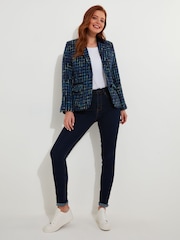 Joe Browns Blue Textured Tweed Co-Ord Jacket - Image 3 of 7