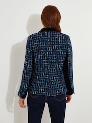 Joe Browns Blue Textured Tweed Co-Ord Jacket - Image 4 of 7