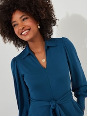 Joe Browns Blue Collared Zip Front Straight Leg Jersey Jumpsuit - Image 2 of 5