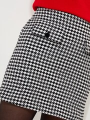 Joe Browns Black Dogtooth Co-Ord Mini 100% Cotton Skirt - Image 3 of 5
