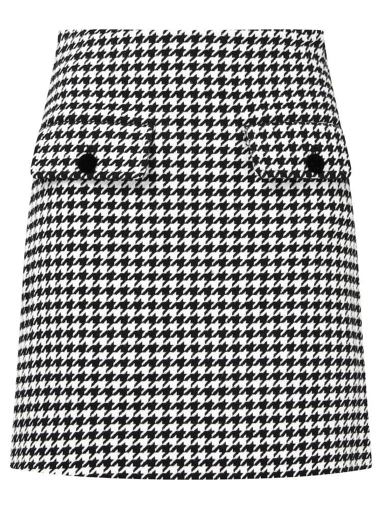 Joe Browns Black Dogtooth Co-Ord Mini 100% Cotton Skirt - Image 5 of 5