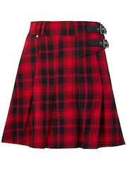 Joe Browns Red Tartan Check Pleated Buckle Detail Mini Skirt - Image 8 of 8