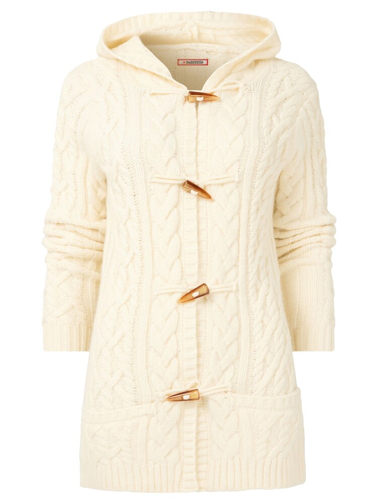 Joe Browns Cream Chunky Cable Knit Toggle Hooded Cardigan - Image 2 of 5