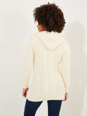 Joe Browns Cream Chunky Cable Knit Toggle Hooded Cardigan - Image 5 of 5