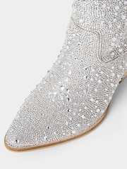 Joe Browns Silver Statement Diamanté Sparkle Cowboy Boots - Image 7 of 7