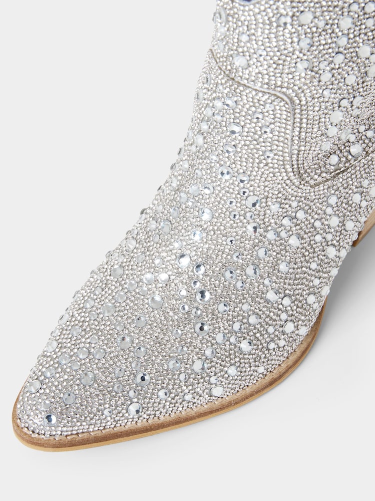Joe Browns Silver Statement Diamanté Sparkle Cowboy Boots - Image 7 of 7 Joe Browns Silver Statement Diamanté Sparkle Cowboy Boots - Image 7 of 7