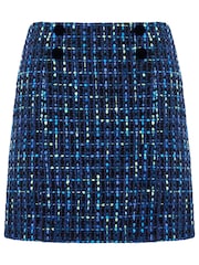 Joe Browns Blue Neon Detail Textured Tweed Mini Skirt - Image 5 of 5