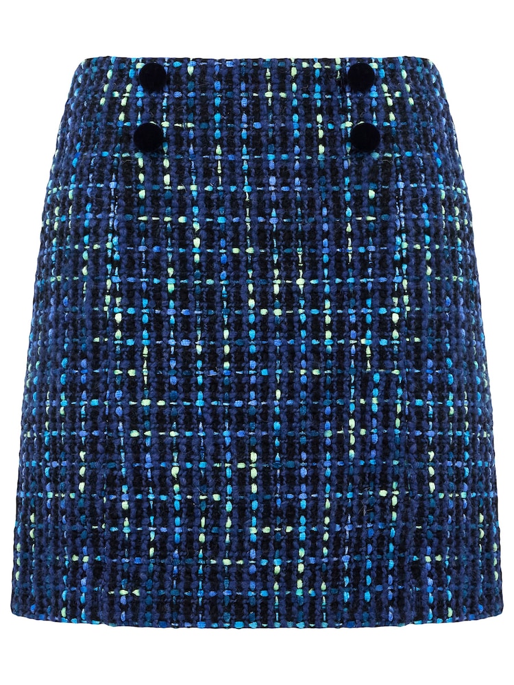 Joe Browns Blue Neon Detail Textured Tweed Mini Skirt - Image 5 of 5