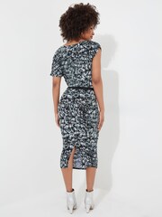 Joe Browns Grey Flattering Ruched Side Asymmetric Bodycon Jersey Midi Dress - Image 4 of 7