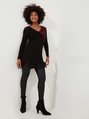 Joe Browns Bedrucktes Tunika-Top aus Jersey mit Blumen-Print Applikationen und Spitzensaum - Bild 3 von 8