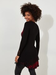 Joe Browns Bedrucktes Tunika-Top aus Jersey mit Blumen-Print Applikationen und Spitzensaum - Bild 4 von 8