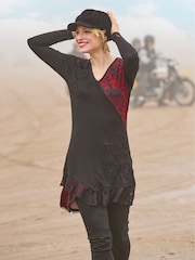 Joe Browns Bedrucktes Tunika-Top aus Jersey mit Blumen-Print Applikationen und Spitzensaum - Bild 6 von 8