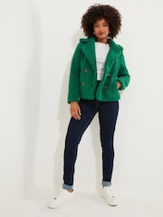 Joe Browns Green Cosy Cropped Teddy Coat - Image 2 of 6