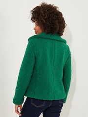 Joe Browns Green Cosy Cropped Teddy Coat - Image 4 of 6