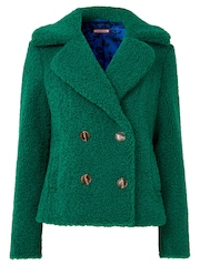 Joe Browns Green Cosy Cropped Teddy Coat - Image 5 of 6