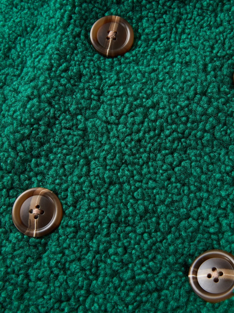 Joe Browns Green Cosy Cropped Teddy Coat - Image 6 of 6