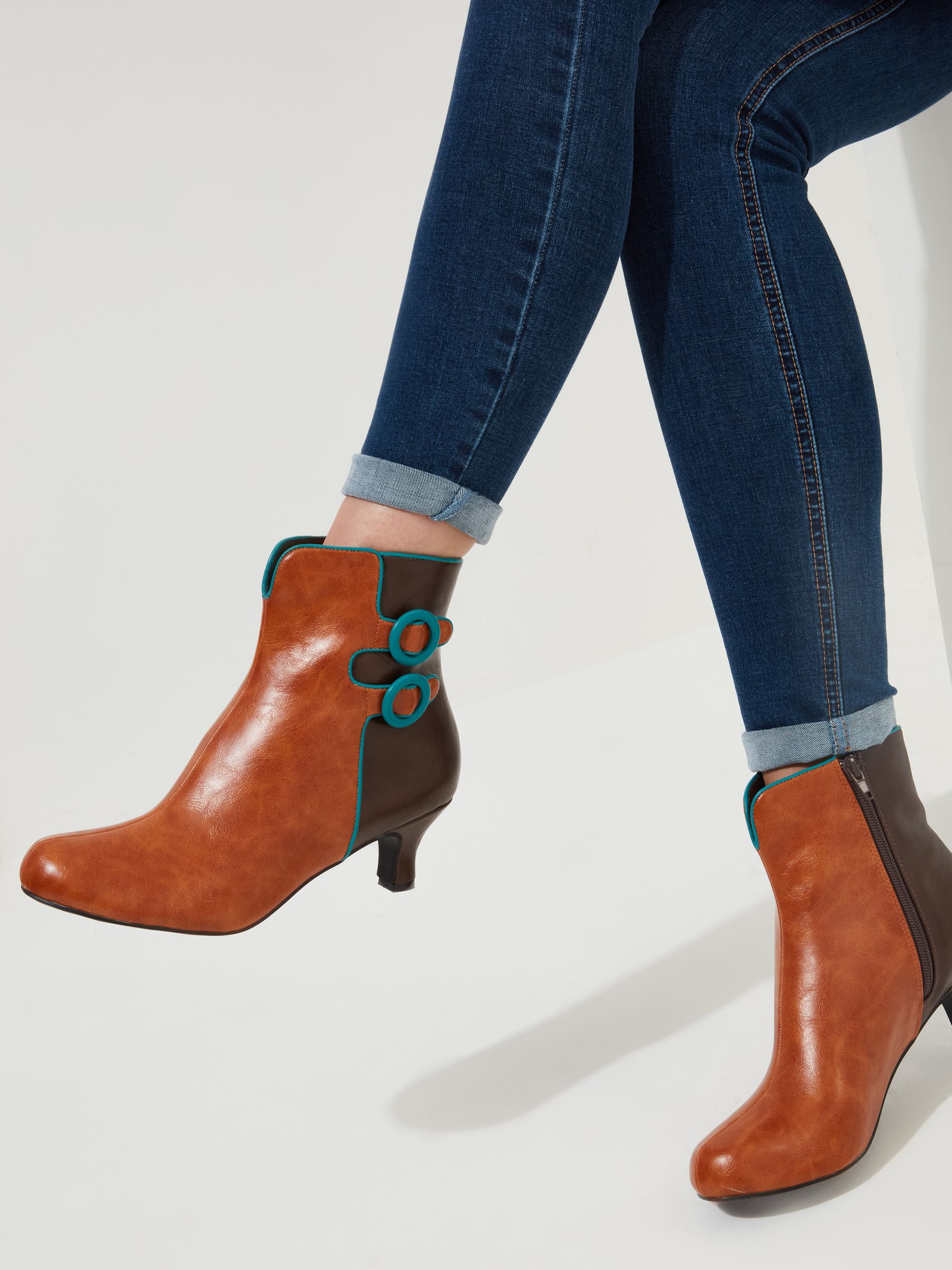 Buy Joe Browns Brown Two Toned Buckle Detail Ankle Boots from Next Luxembourg