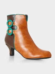 Joe Browns Brown Two Toned Buckle Detail Ankle Boots - Image 3 of 5