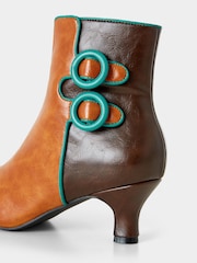 Joe Browns Brown Two Toned Buckle Detail Ankle Boots - Image 4 of 5