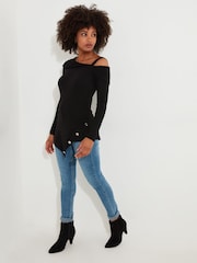 Joe Browns Off The Shoulder Asymmetric Long Line Top - Imagen 3 de 5