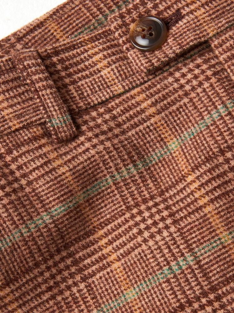 Joe Browns Brown Heritage Check Wide Leg Co-Ord Tailored Trousers - Image 7 of 7
