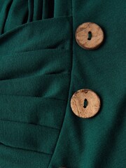 Joe Browns Green Pleated Neck Asymmetric Long Sleeve Long Line Top - Image 5 of 6
