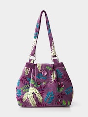 Joe Browns Purple Vintage Botanical Velvet Shoulder Bag with Recycled Lining - Image 1 of 3