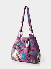 Joe Browns Purple Vintage Botanical Velvet Shoulder Bag with Recycled Lining - Image 2 of 3