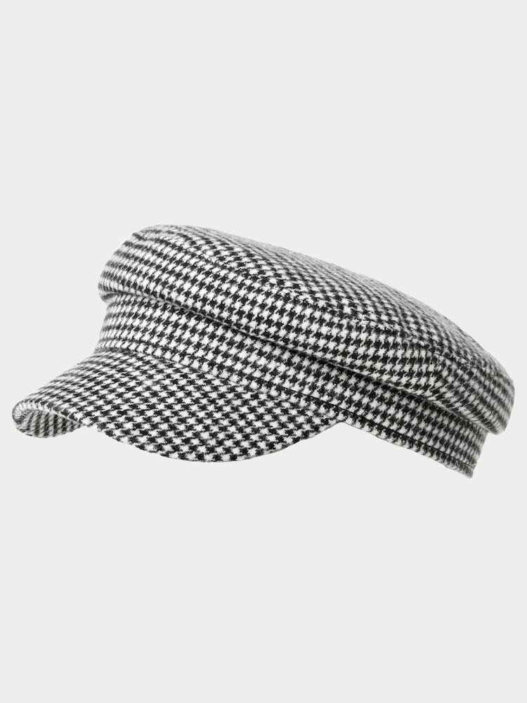 Joe Browns Black Retro Dogtooth Check Cap - Image 1 of 3