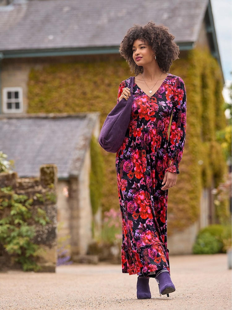 Joe Browns Red Romantic Floral Print Jersey Maxi Dress - Image 1 of 7 Joe Browns Red Romantic Floral Print Jersey Maxi Dress - Image 1 of 7