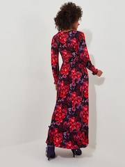 Joe Browns Red Romantic Floral Print Jersey Maxi Dress - Image 4 of 7
