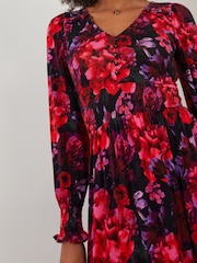 Joe Browns Red Romantic Floral Print Jersey Maxi Dress - Image 5 of 7