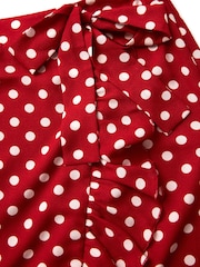 Joe Browns Red Retro Polka Dot Frill Wrap Style Maxi Skirt - Image 8 of 8