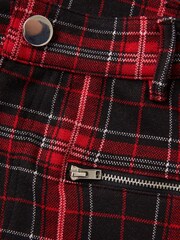 Joe Browns Red Tartan Check Zip Detail Skinny Trousers - Image 7 of 9