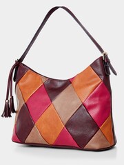 Joe Browns Brown Retro Patchwork Slouchy Shoulder Bag - Image 2 of 5