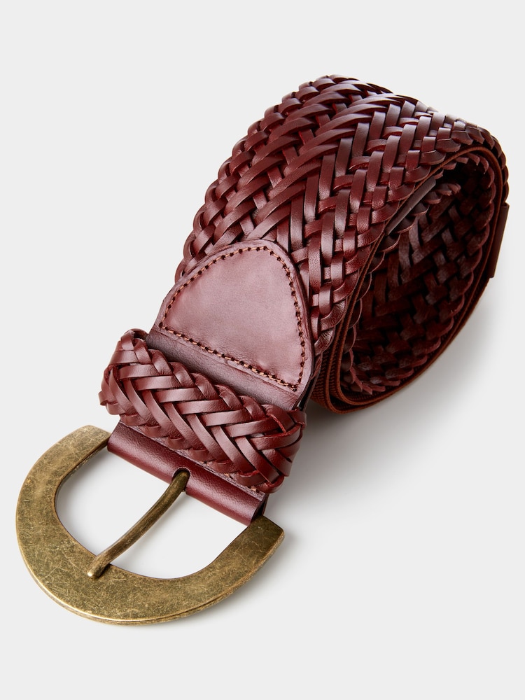 Joe Browns Brown Woven Leather Waist Belt - Image 1 of 3