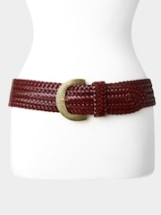 Joe Browns Brown Woven Leather Waist Belt - Image 2 of 3