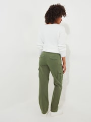 Joe Browns Green Woven Multipocket 100% Cotton Cargo Trousers - Image 3 of 7