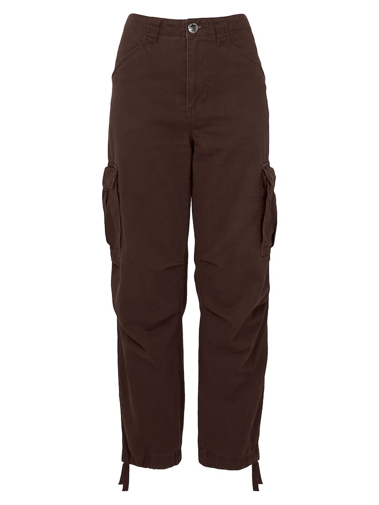 Joe Browns Brown Woven Multipocket Chocolate Cargo 100% Cotton Trousers - Image 8 of 8