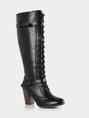 Joe Browns Black PU Tall Lace-Up Boots - Image 2 of 7