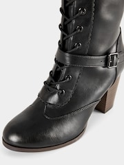 Joe Browns Black PU Tall Lace-Up Boots - Image 4 of 7