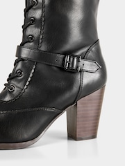 Joe Browns Black PU Tall Lace-Up Boots - Image 5 of 7
